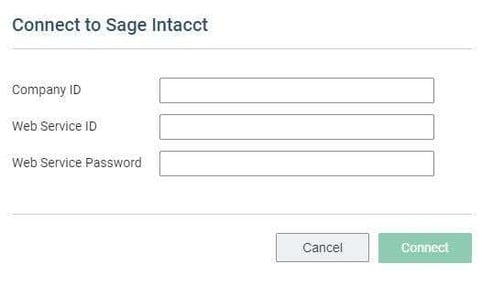 Connect to sage intacct